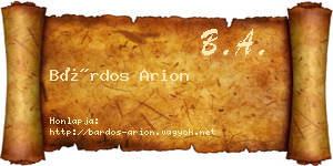 Bárdos Arion névjegykártya